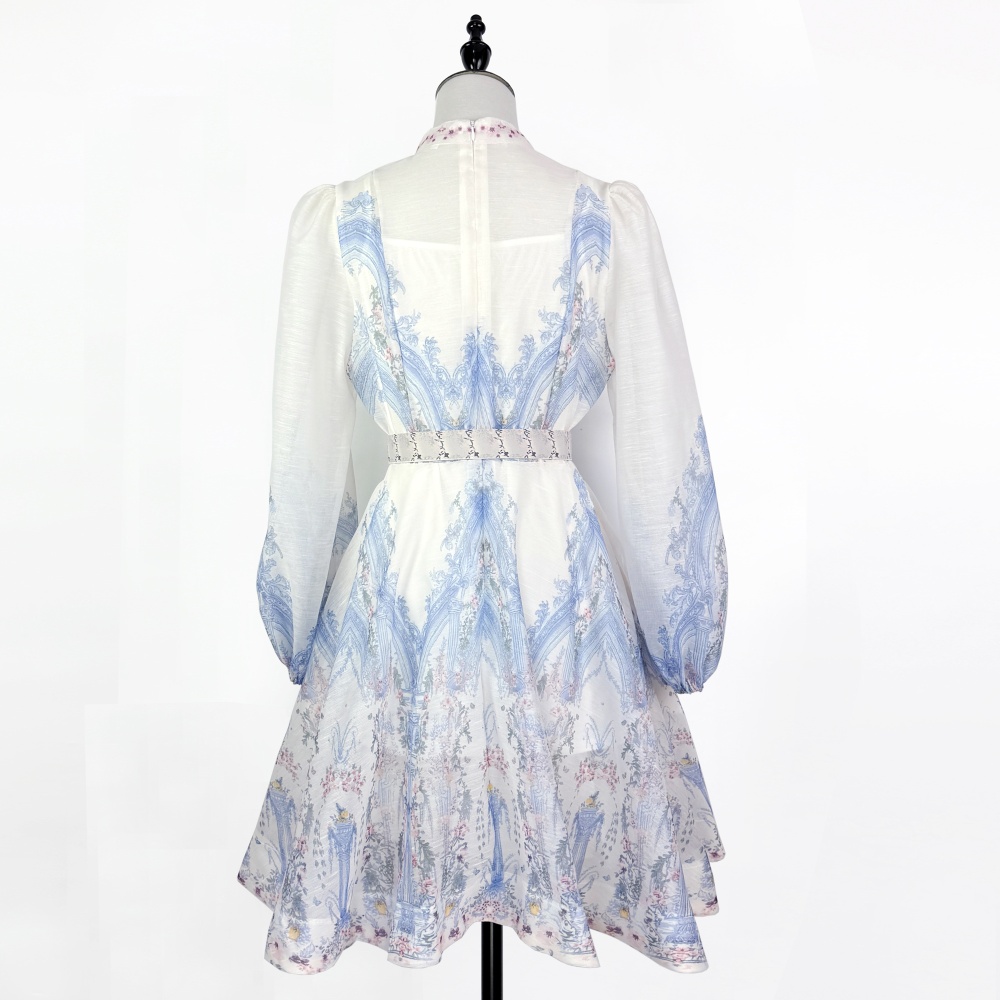 Pinched waist spring and summer elegant France style dress