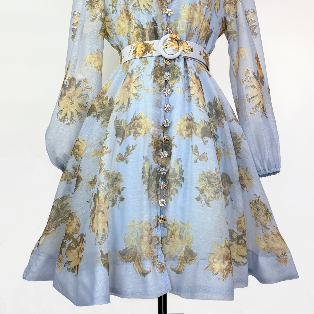 Pinched waist spring and summer elegant France style dress