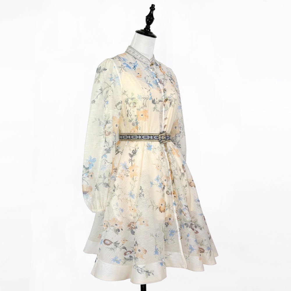 Pinched waist spring and summer elegant France style dress