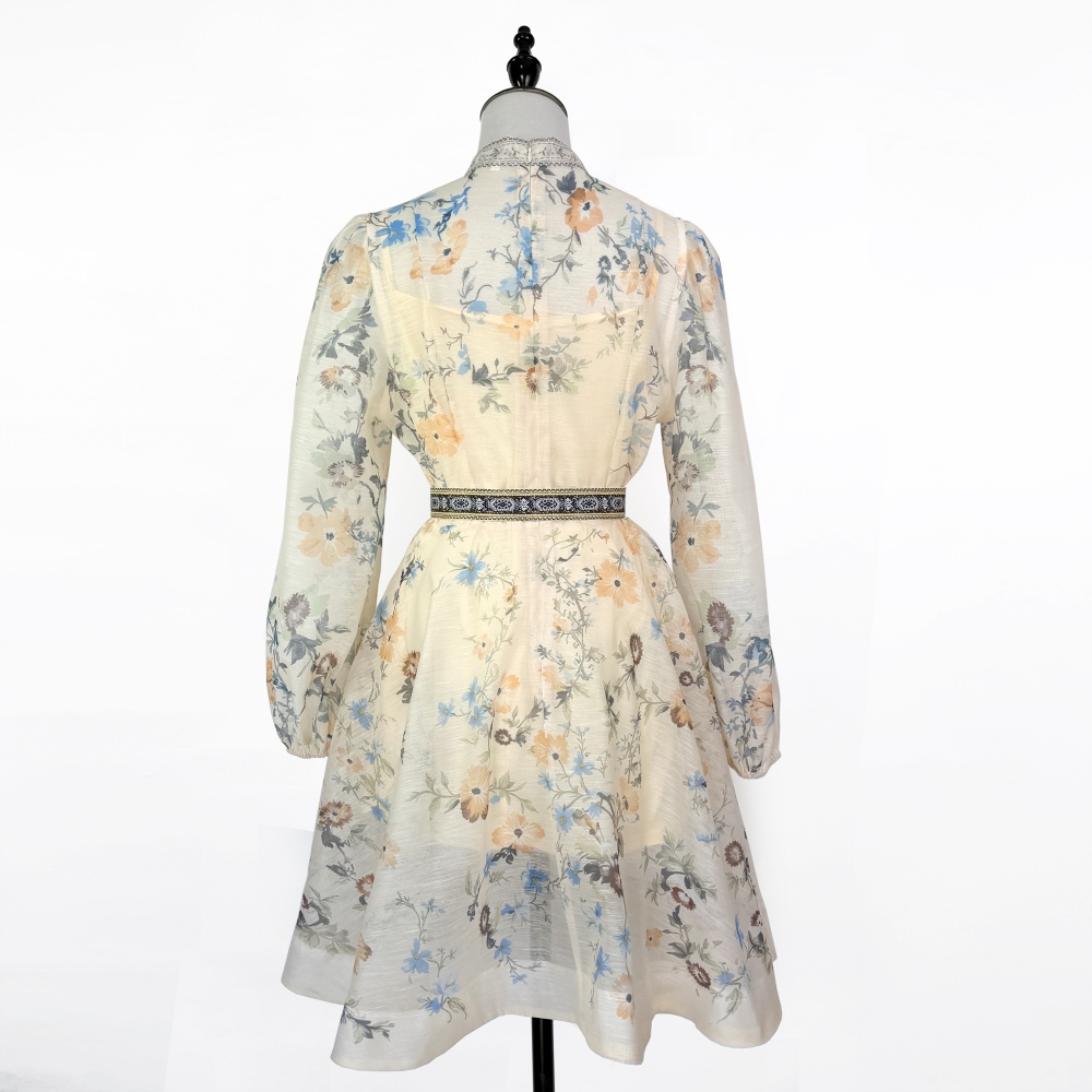 Pinched waist spring and summer elegant France style dress