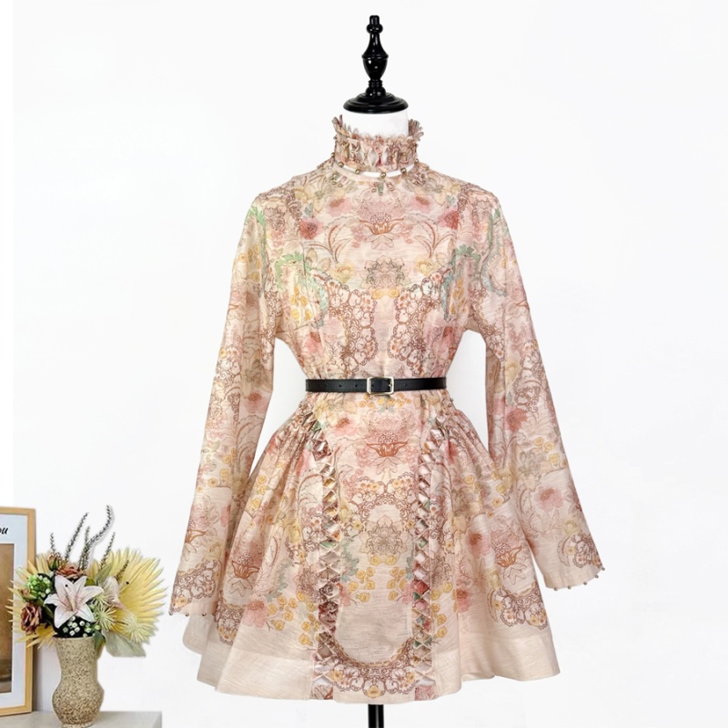 Thick and disorderly mini dress bow T-back