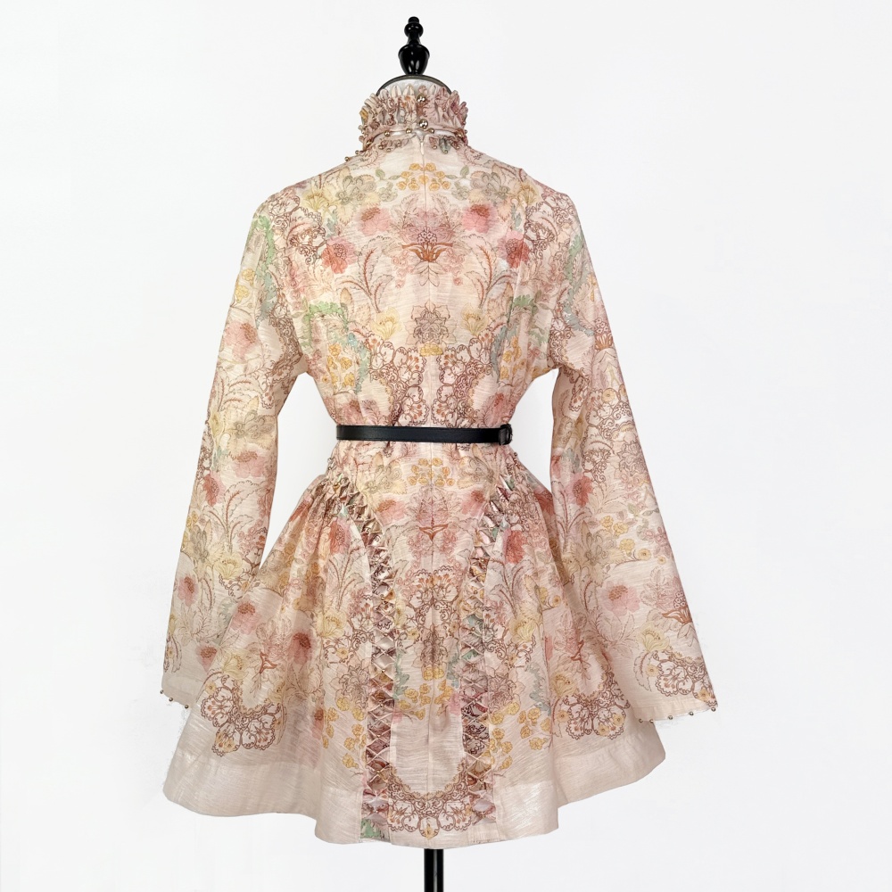 Thick and disorderly mini dress bow T-back