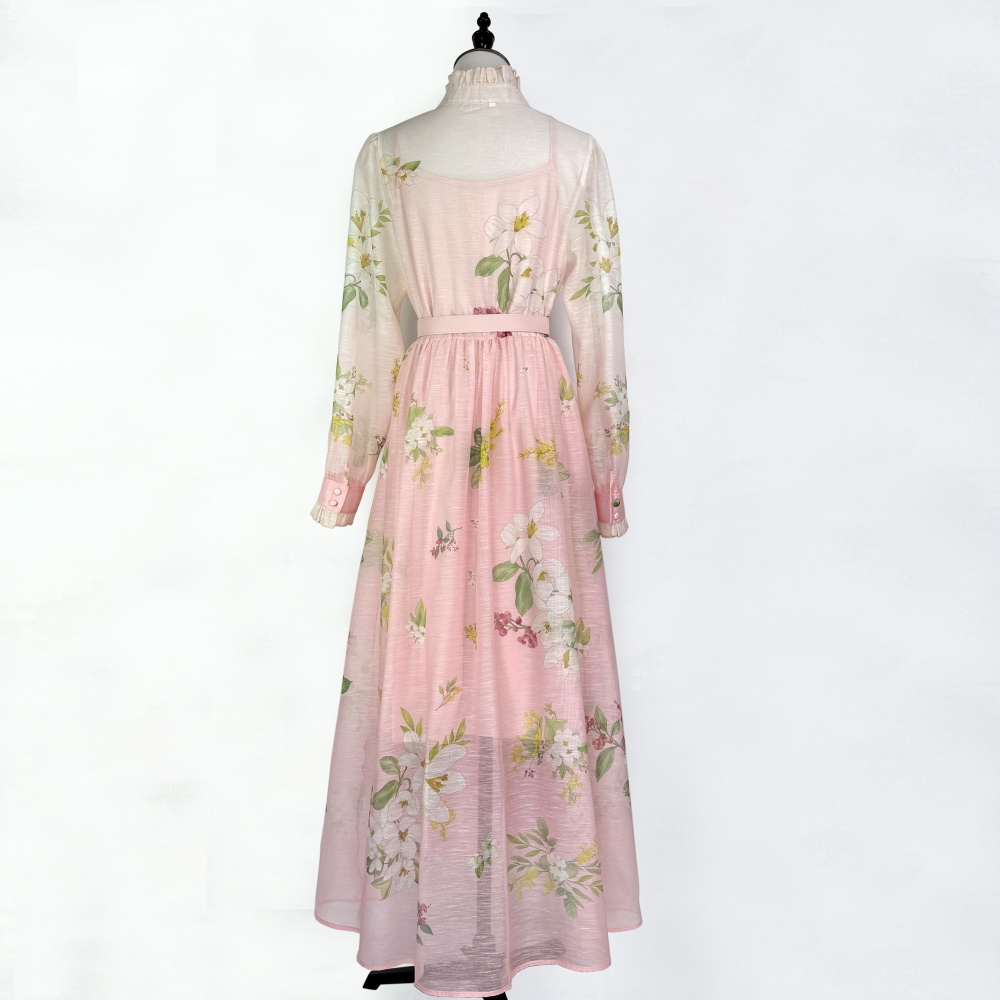 Elegant single-breasted slim big skirt dress for women