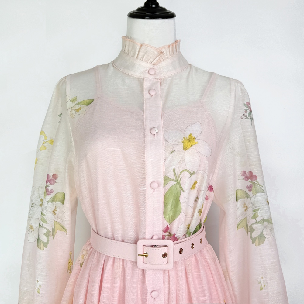 Elegant single-breasted slim big skirt dress for women