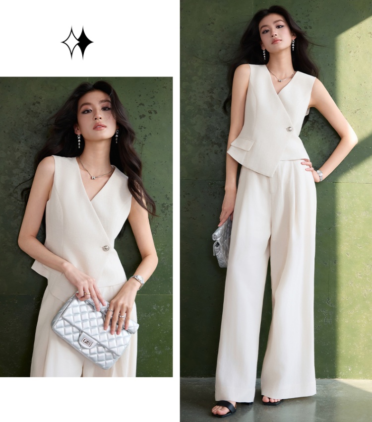 Thin summer suit pants profession coat a set for women