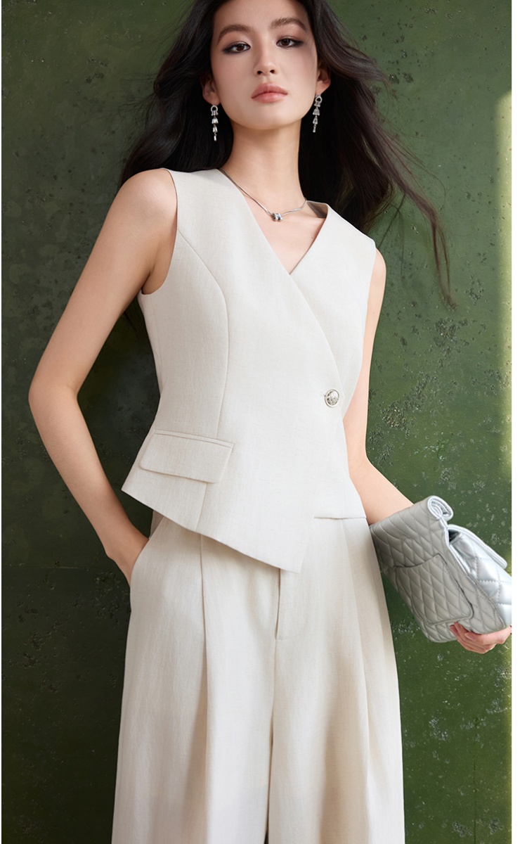 Thin summer suit pants profession coat a set for women