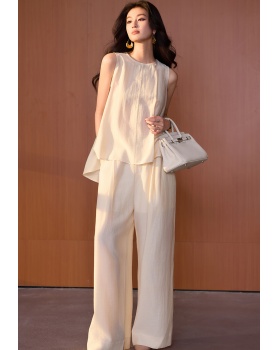 Profession thin tops summer casual pants a set for women