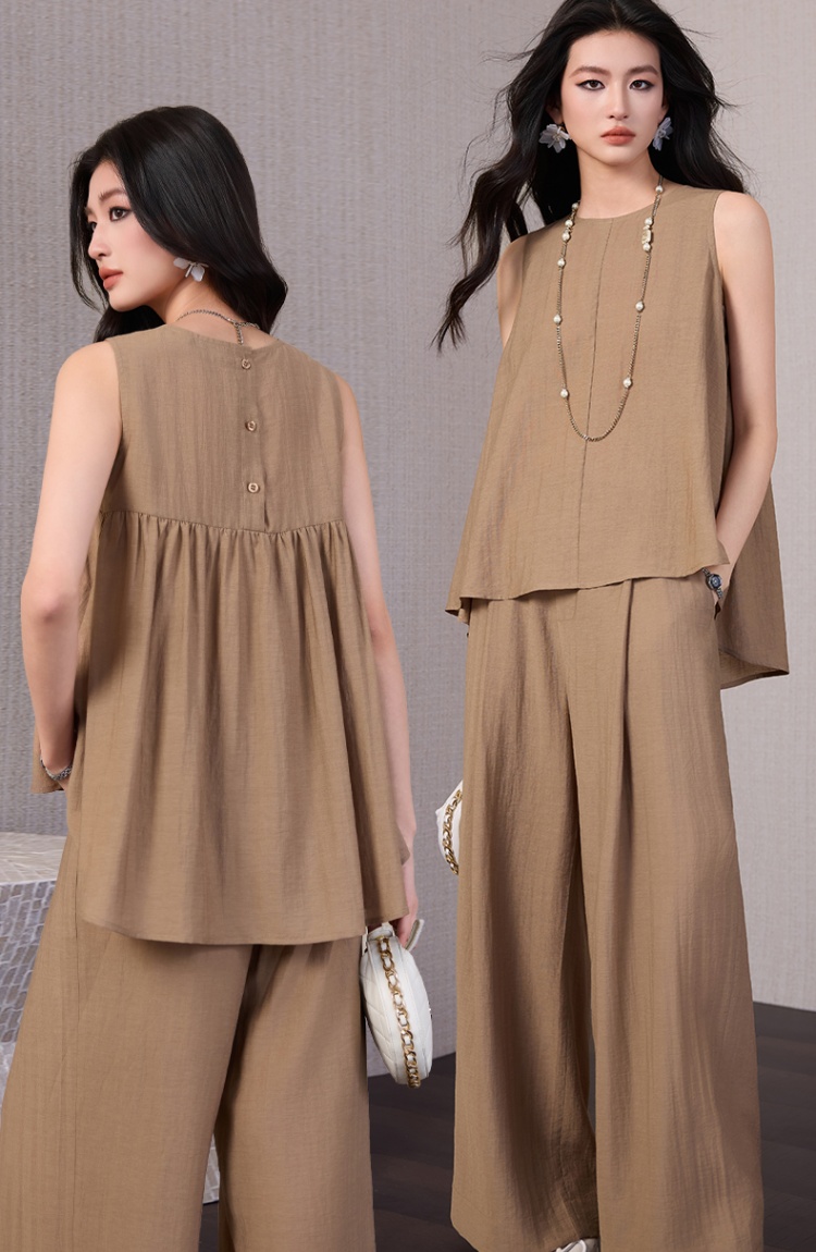 Profession thin tops summer casual pants a set for women