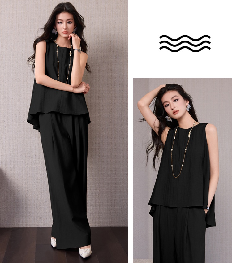 Profession thin tops summer casual pants a set for women