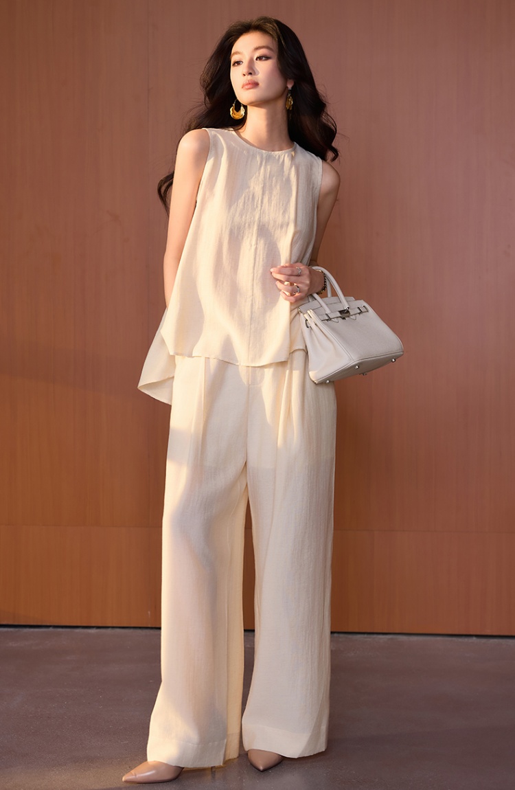 Profession thin tops summer casual pants a set for women