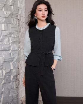 Thin business suit summer waistcoat 2pcs set for women