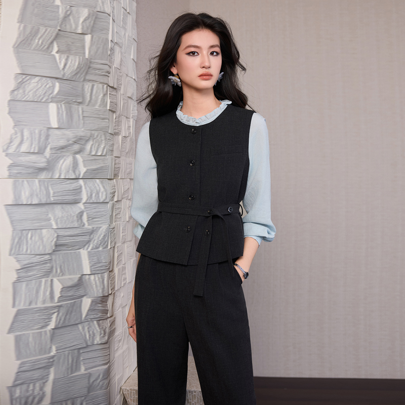 Thin business suit summer waistcoat 2pcs set for women