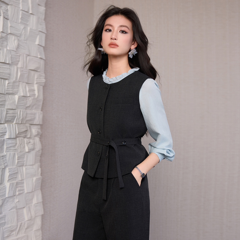 Thin business suit summer waistcoat 2pcs set for women