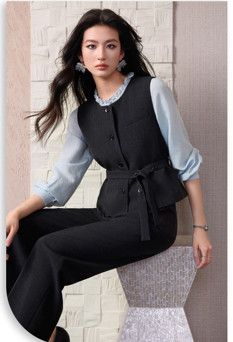 Thin business suit summer waistcoat 2pcs set for women