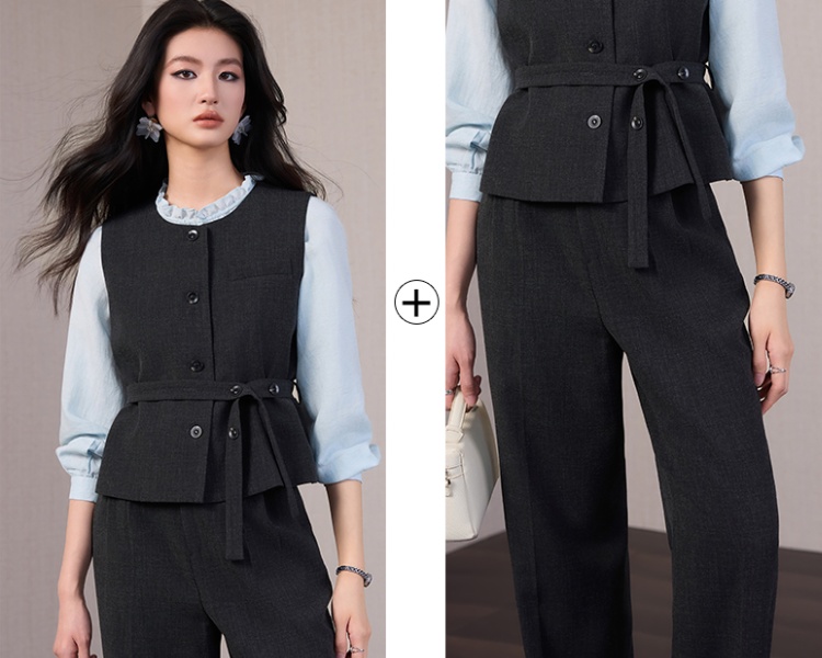 Thin business suit summer waistcoat 2pcs set for women