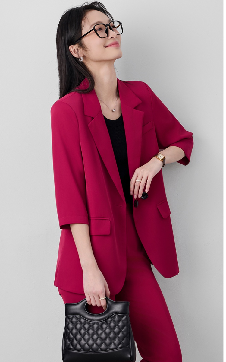 Thin suit pants summer business suit a set for women