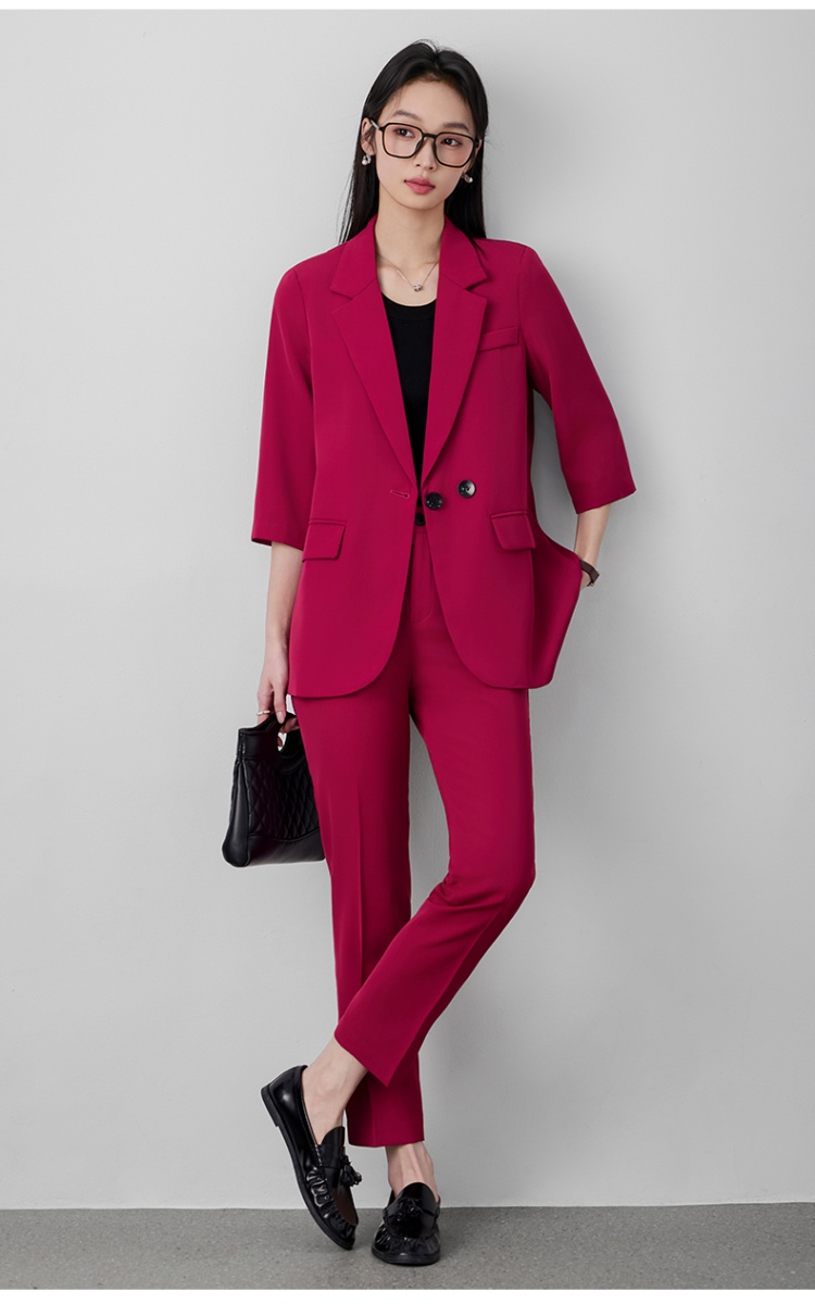 Thin suit pants summer business suit a set for women