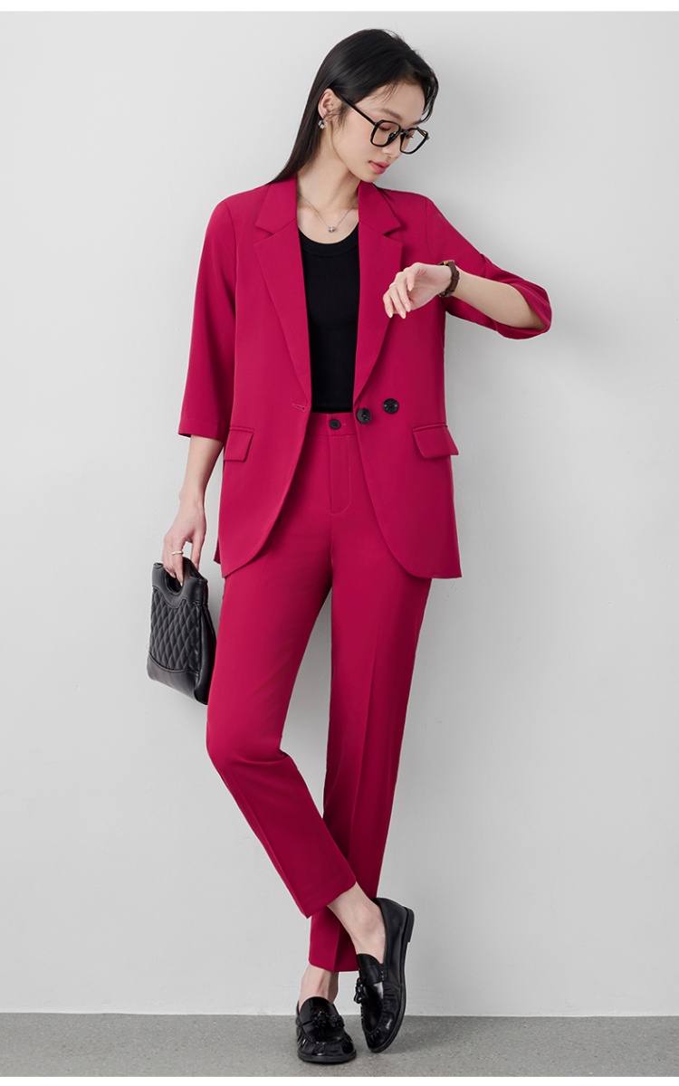 Thin suit pants summer business suit a set for women