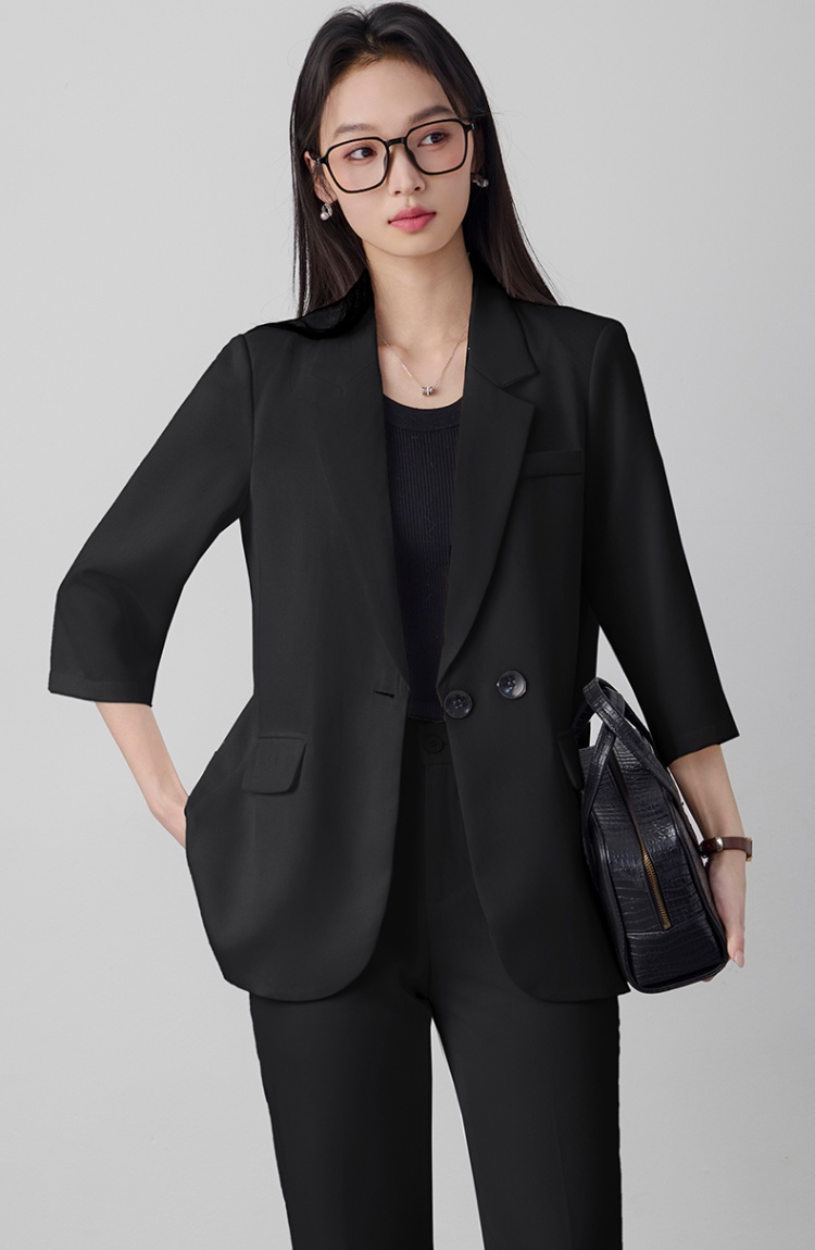 Thin suit pants summer business suit a set for women