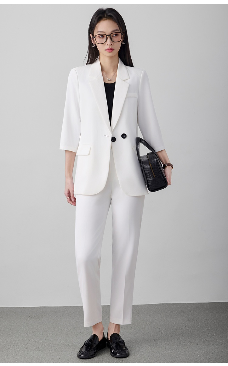 Thin suit pants summer business suit a set for women