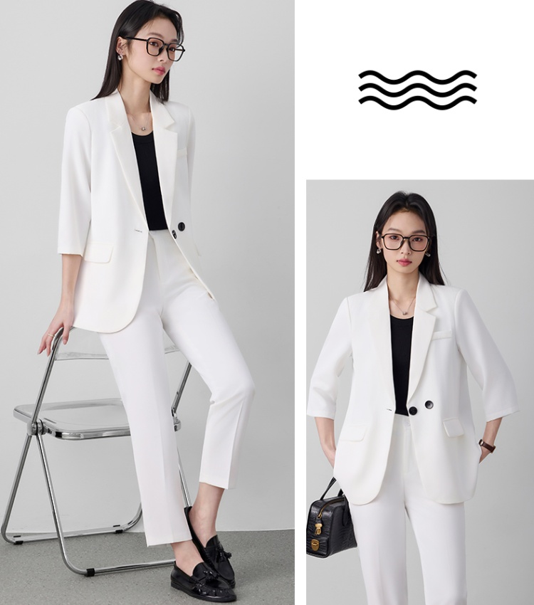 Thin suit pants summer business suit a set for women
