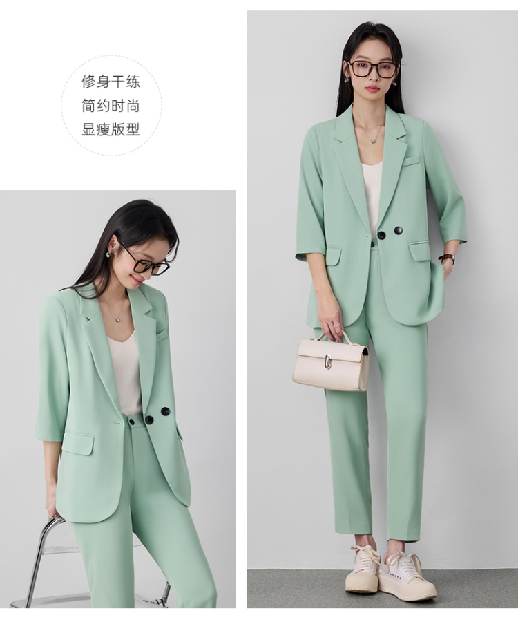 Thin suit pants summer business suit a set for women