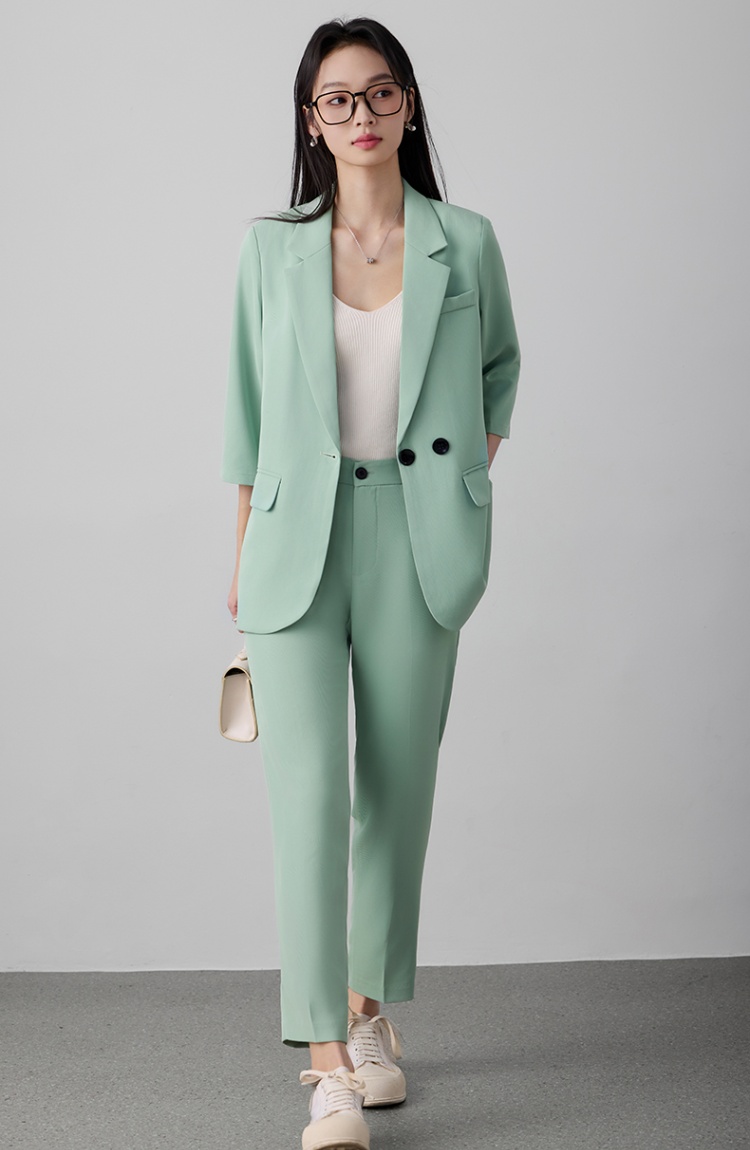 Thin suit pants summer business suit a set for women