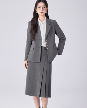 Beige business suit spring and summer skirt a set