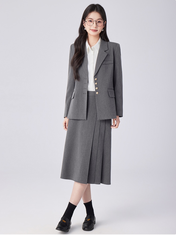 Beige business suit spring and summer skirt a set