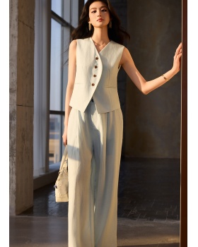 Summer thin suit pants profession waistcoat a set