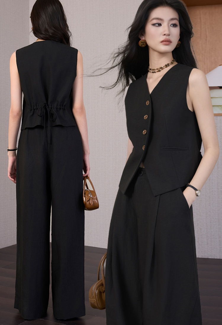 Summer thin suit pants profession waistcoat a set