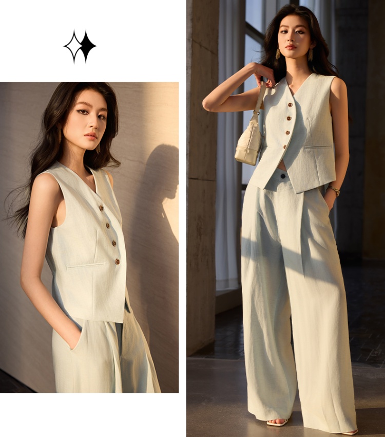 Summer thin suit pants profession waistcoat a set