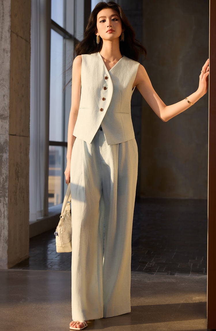 Summer thin suit pants profession waistcoat a set