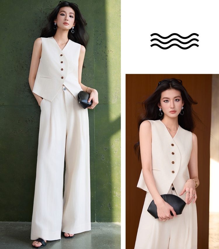 Summer thin suit pants profession waistcoat a set