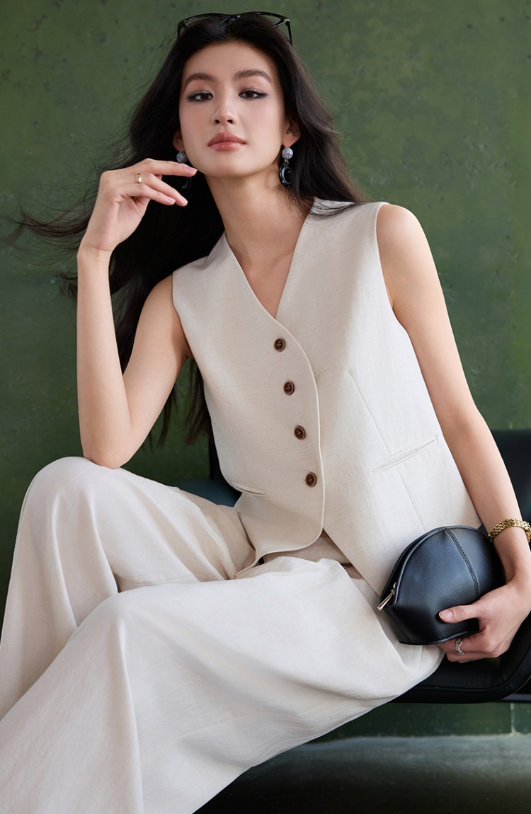 Summer thin suit pants profession waistcoat a set