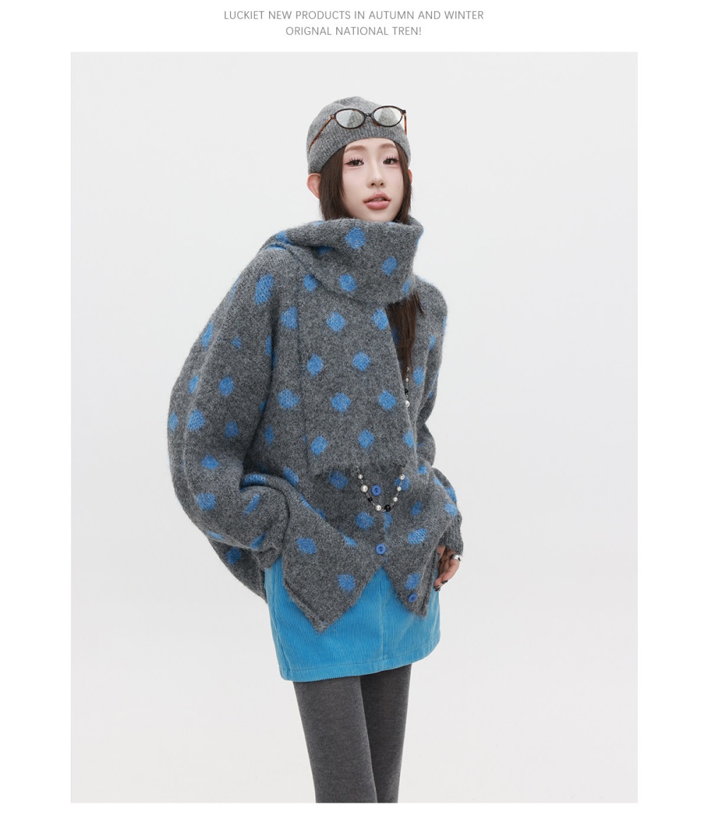 Knitted autumn and winter cardigan Casual lazy tops for women