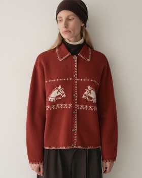 Knitted small horsehair cardigan for women