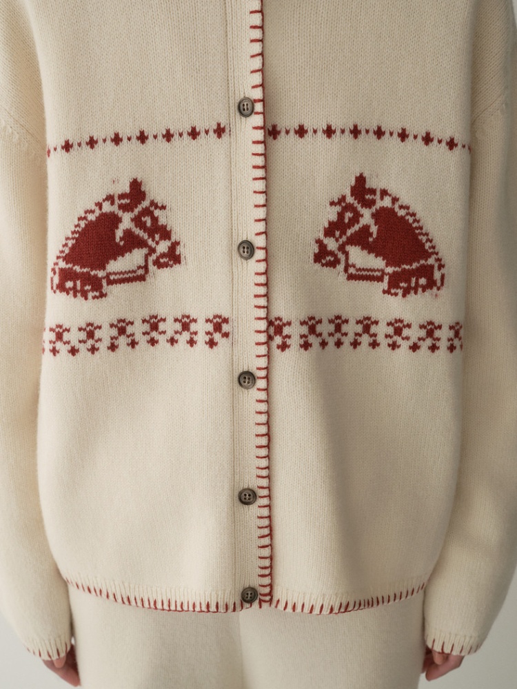 Knitted small horsehair cardigan for women