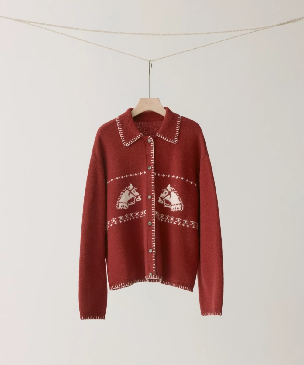 Knitted small horsehair cardigan for women