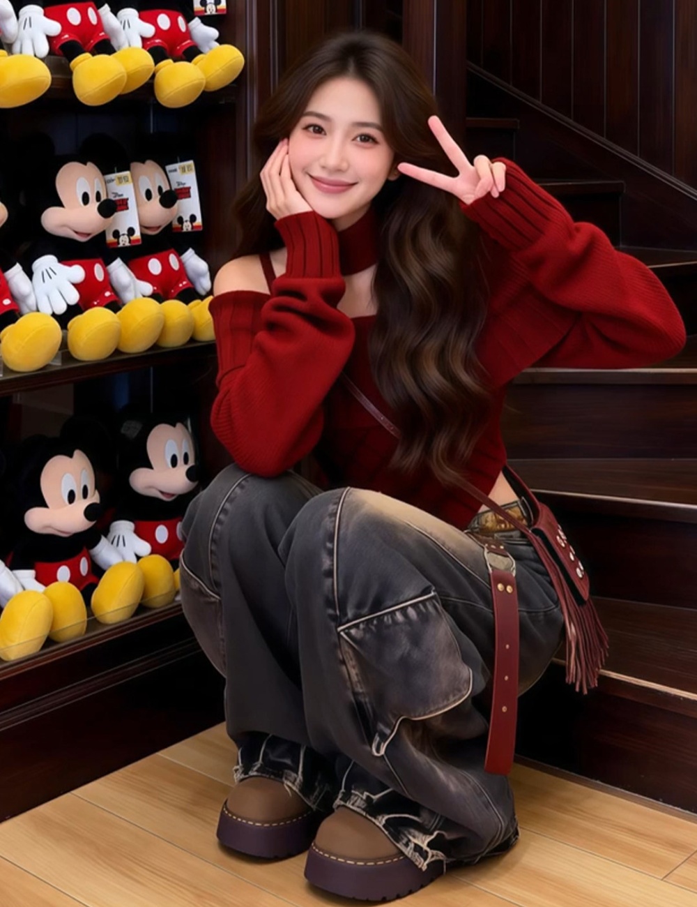 Unique winter tops Korean style irregular sweater for women