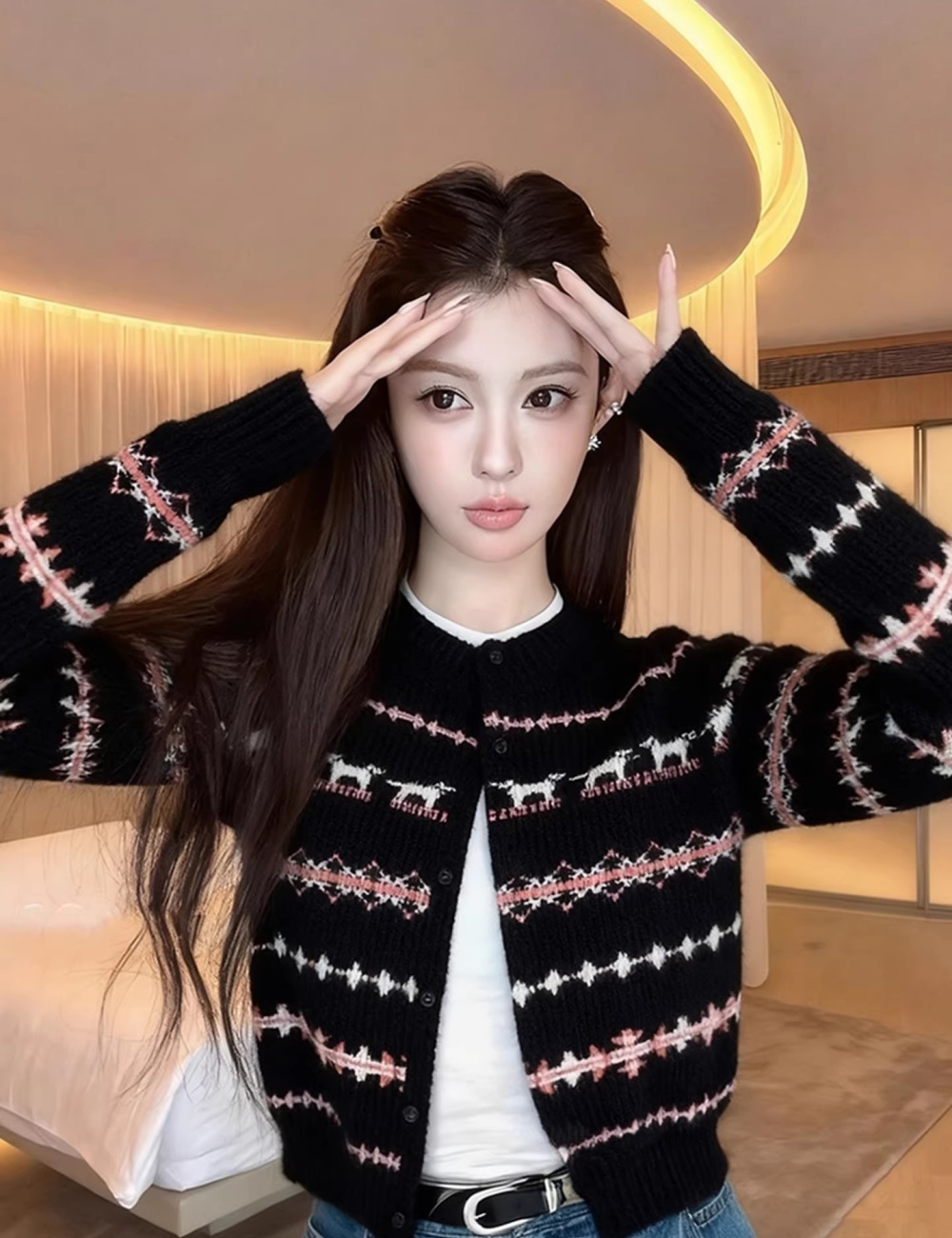 Autumn and winter knitted coat slim cardigan for women