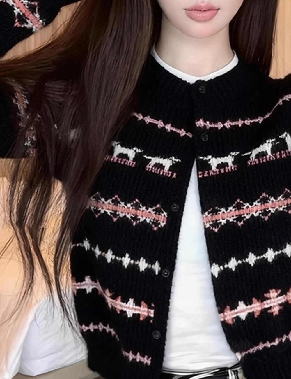 Autumn and winter knitted coat slim cardigan for women