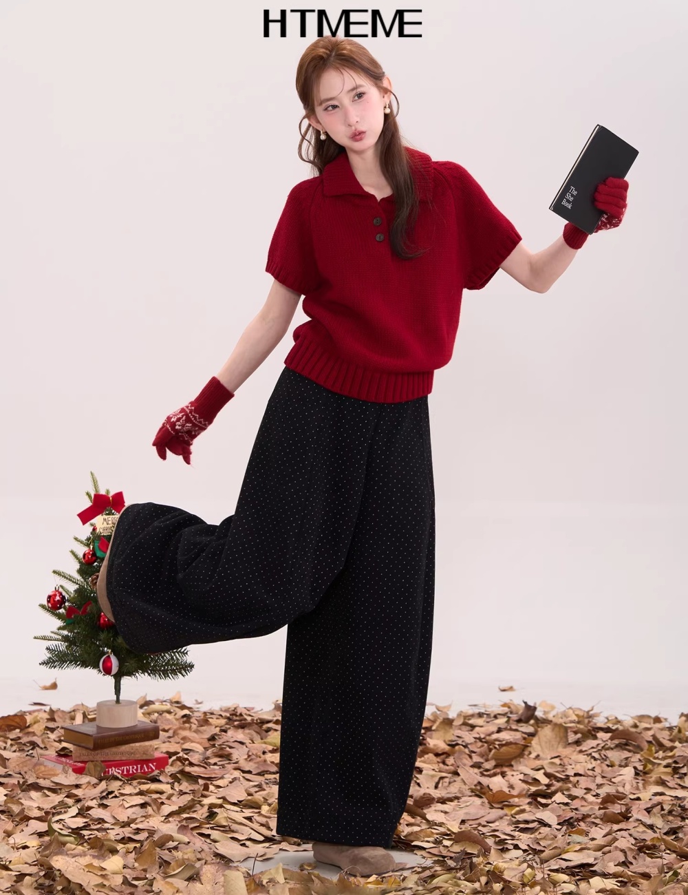 Temperament short sleeve knitted sweater for women