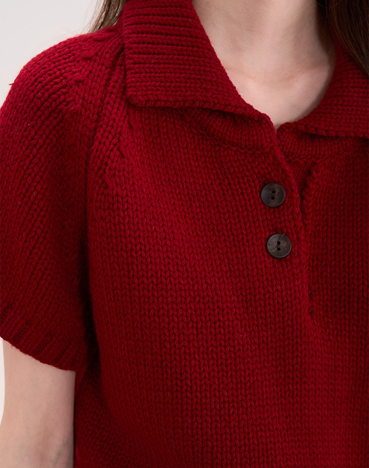 Temperament short sleeve knitted sweater for women