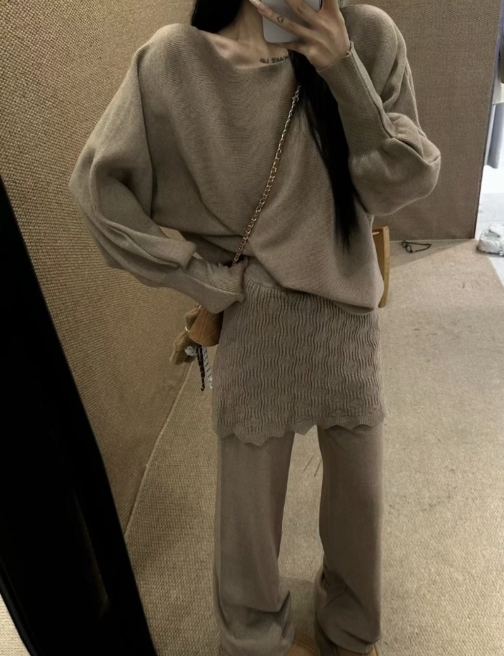 Knitted casual pants tender sweater 2pcs set