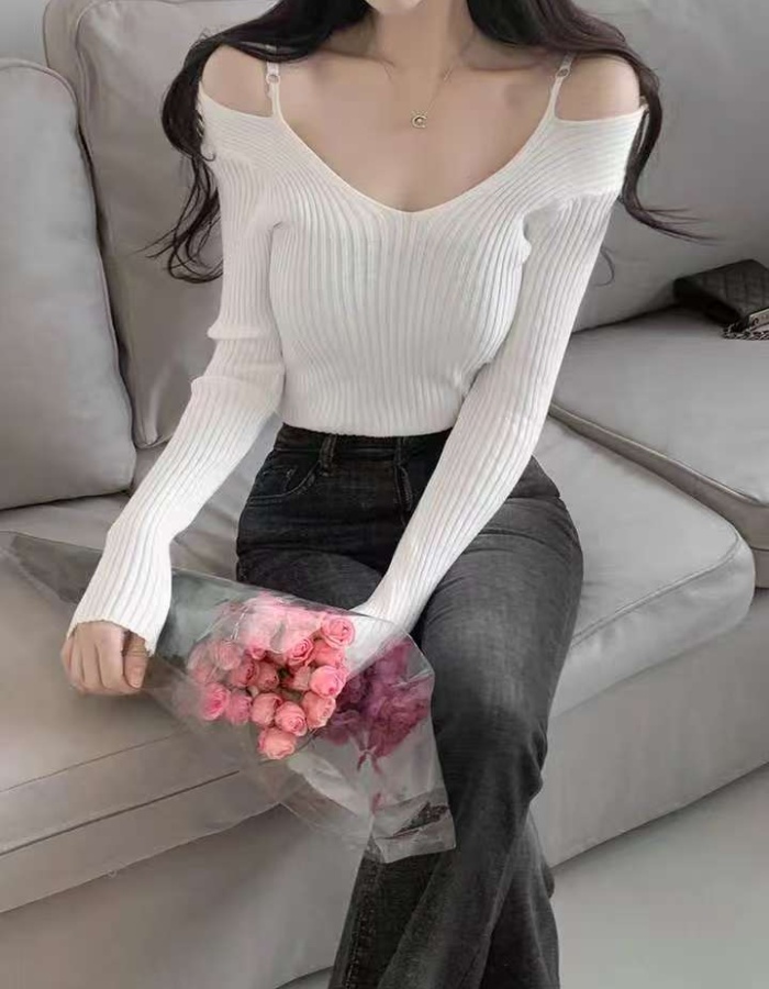 Pullover strapless bottoming personality fashion sweater