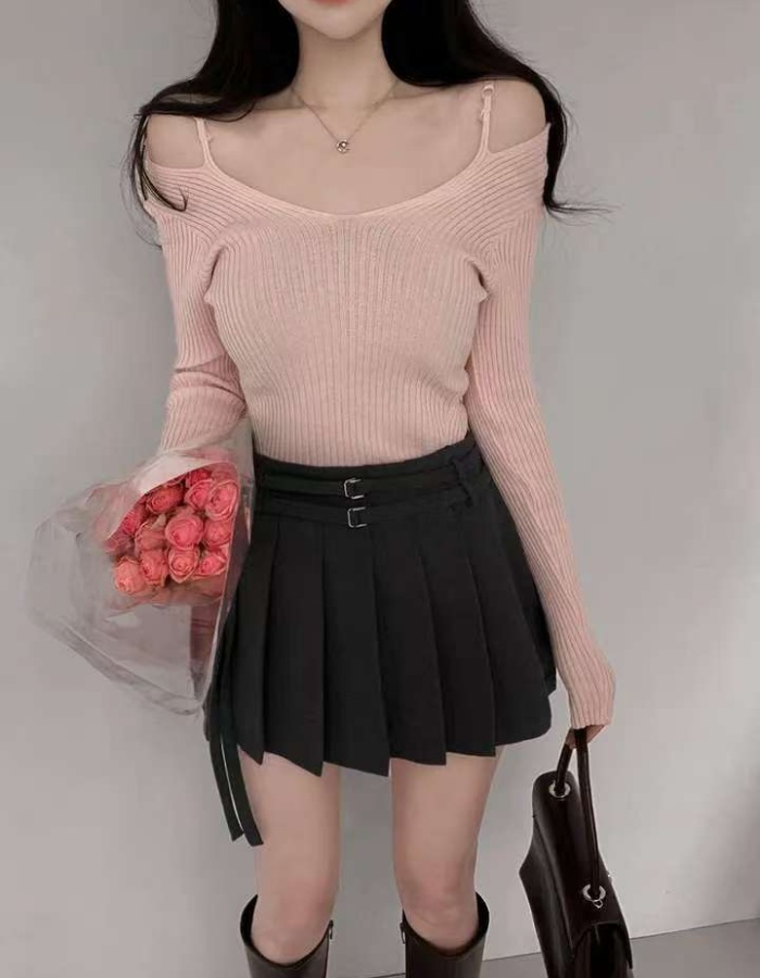 Pullover strapless bottoming personality fashion sweater