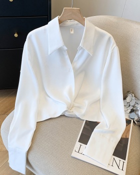 Wear satin long sleeve shirt Western style spring tops