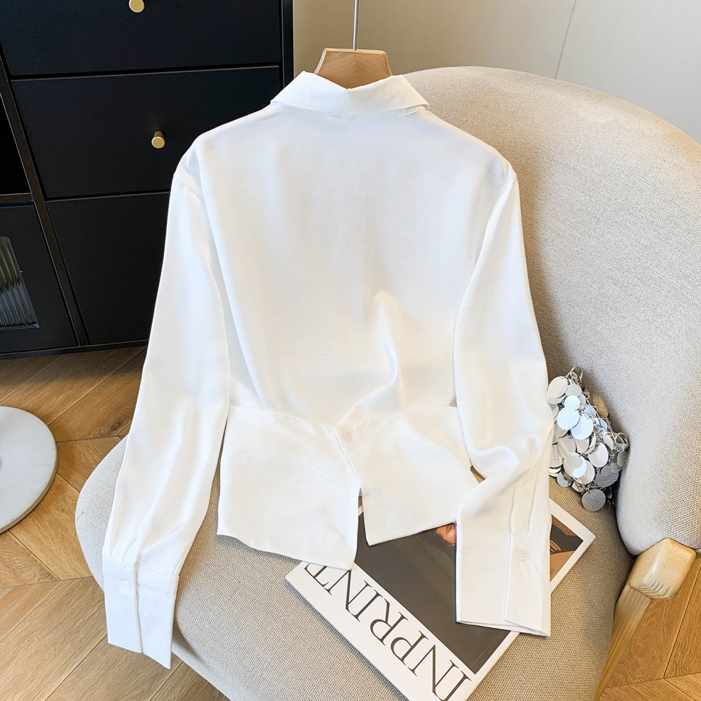 Wear satin long sleeve shirt Western style spring tops