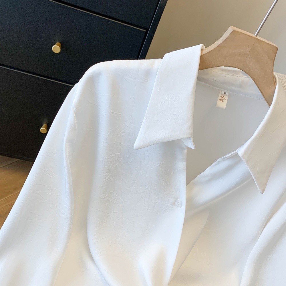 Wear satin long sleeve shirt Western style spring tops